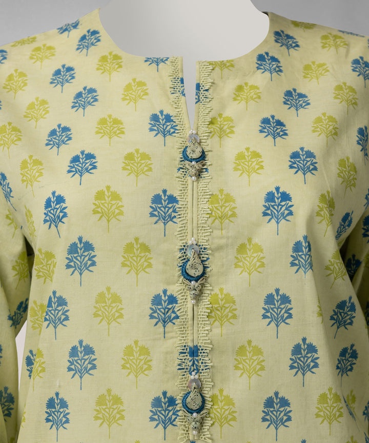 Lawn Green Unstitched Suit - J. Junaid Jamshed