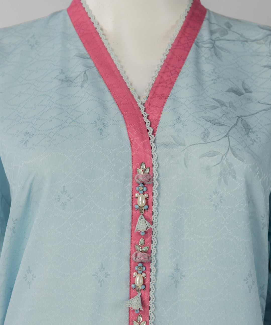 Lawn Blue Unstitched Suit - J. Junaid Jamshed