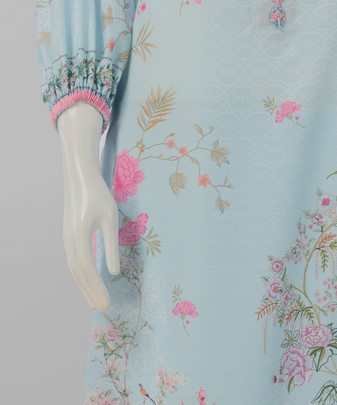 Lawn Sky Blue Unstitched Suit - J. Junaid Jamshed