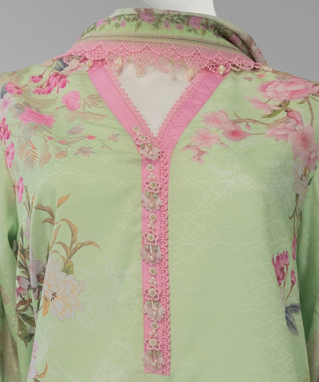 Lawn Green Unstitched Suit - J. Junaid Jamshed