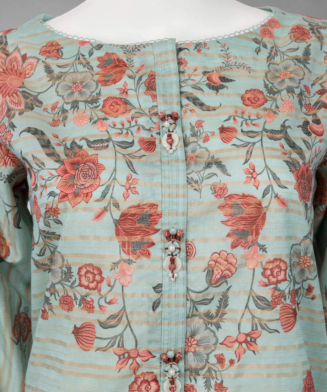 Jacquard Sea Green Unstitched Suit - J. Junaid Jamshed