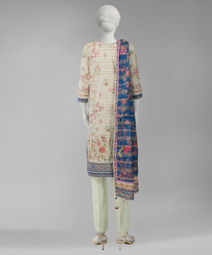 Jacquard Green Unstitched Suit - J. Junaid Jamshed
