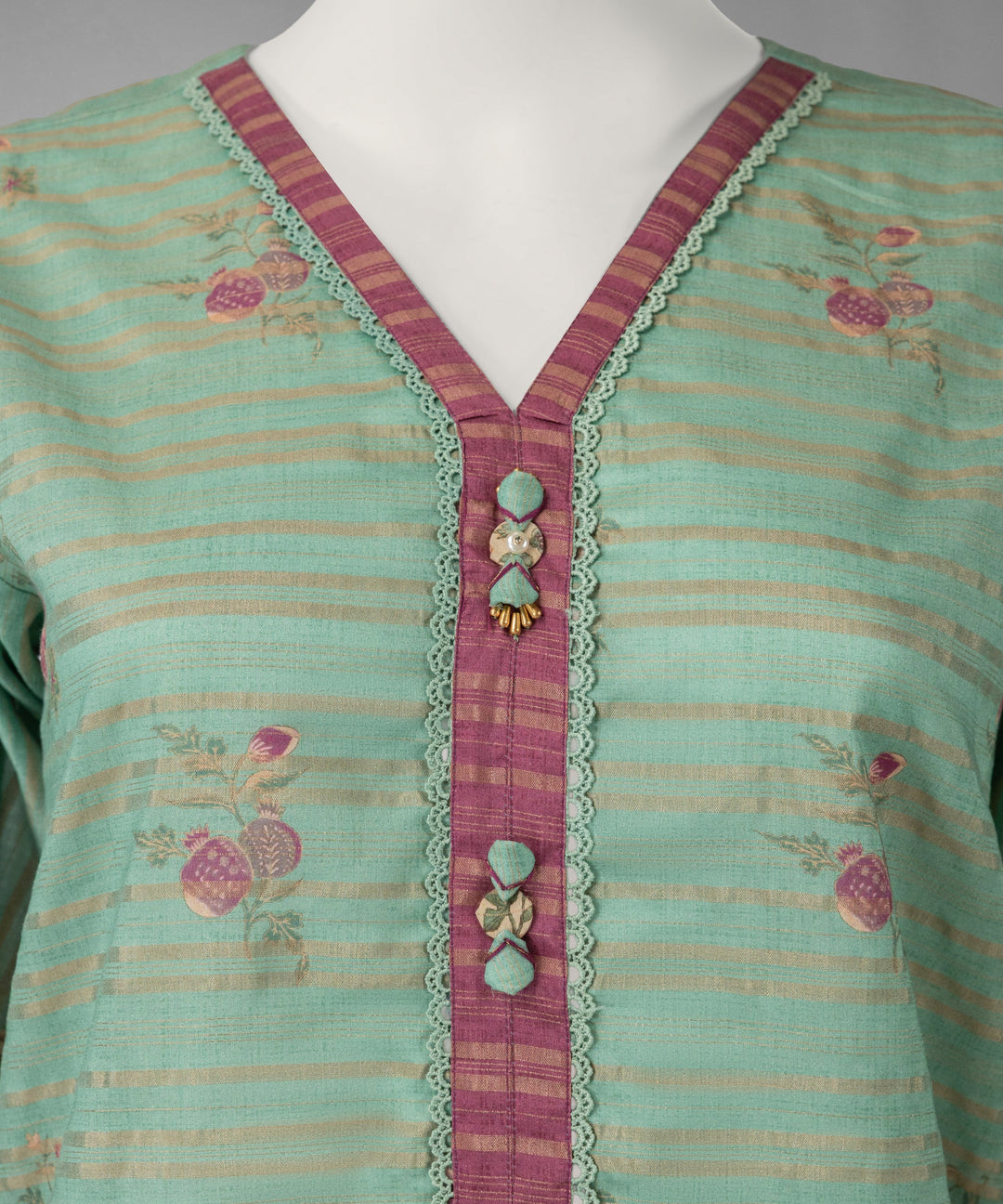 Jacquard Green Unstitched Suit - J. Junaid Jamshed