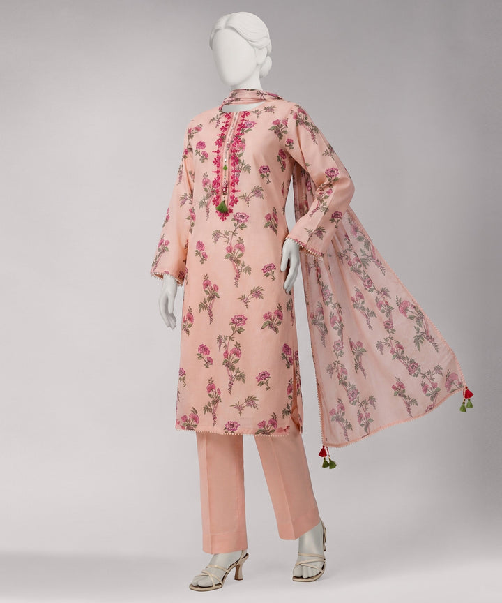Lawn Multicolor Unstitched Suit - J. Junaid Jamshed