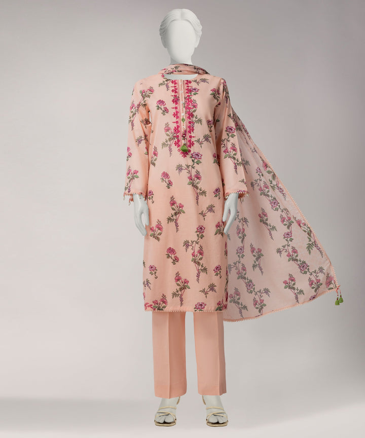 Lawn Multicolor Unstitched Suit - J. Junaid Jamshed