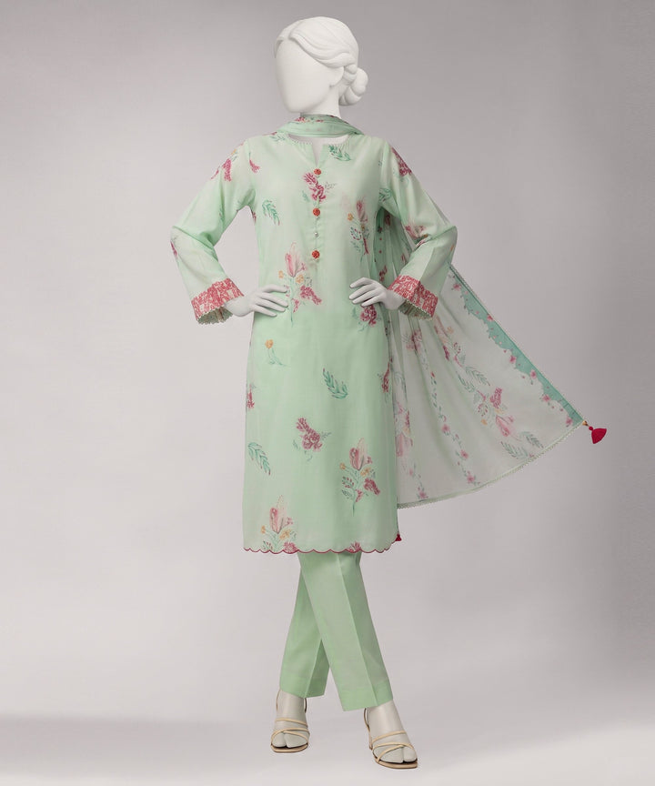 Lawn Multicolor Unstitched Suit - J. Junaid Jamshed