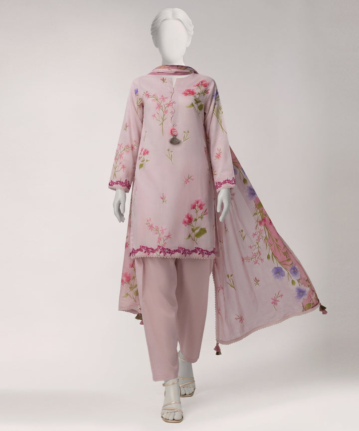 Lawn Multicolor Unstitched Suit - J. Junaid Jamshed