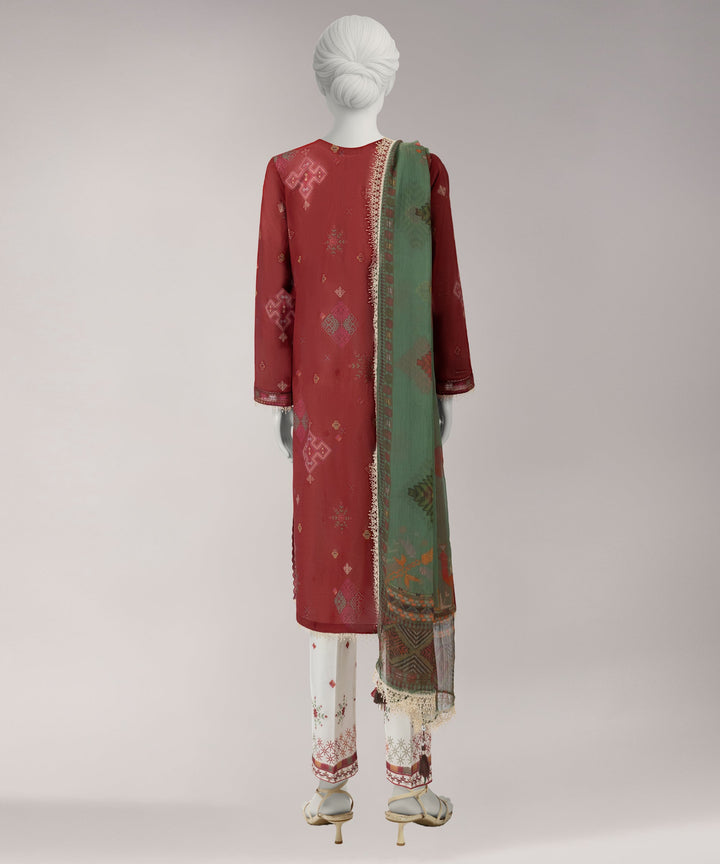 Lawn Multicolor Unstitched Suit - J. Junaid Jamshed