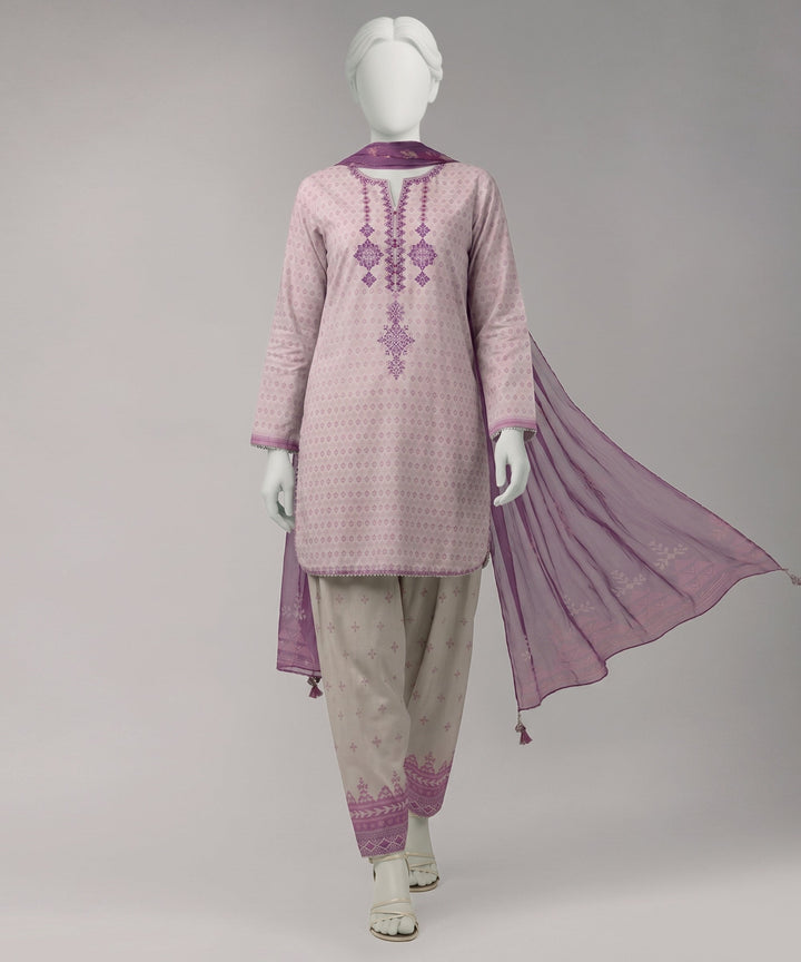 Lawn Multicolor Unstitched Suit - J. Junaid Jamshed