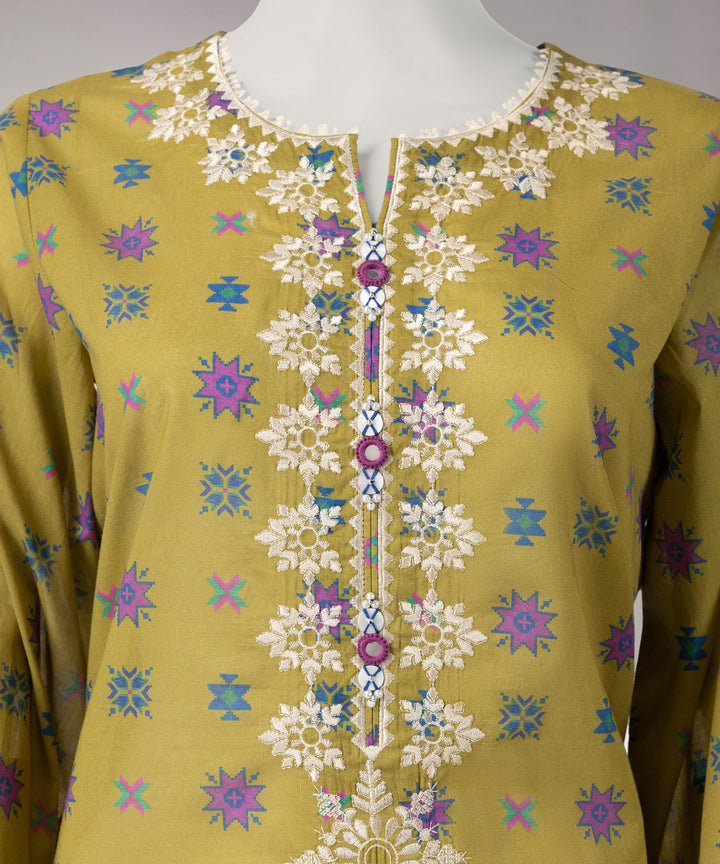 Lawn Multicolor Unstitched Suit - J. Junaid Jamshed