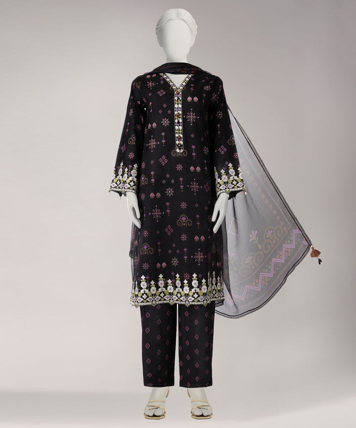 Lawn Multicolor Unstitched Suit - J. Junaid Jamshed