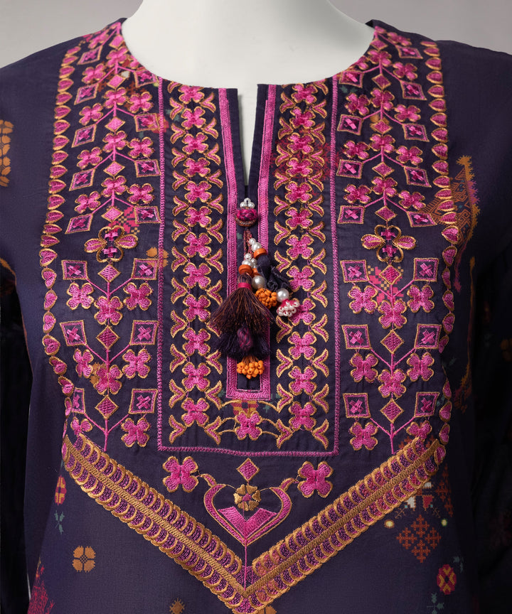 Lawn Multicolor Unstitched Suit - J. Junaid Jamshed