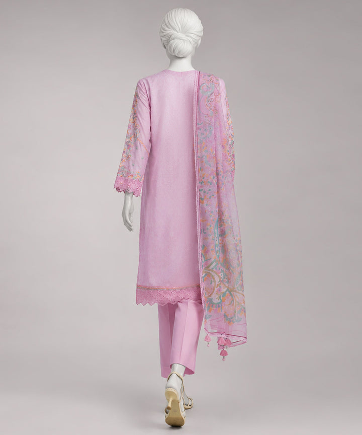 Lawn Pink Unstitched Suit - J. Junaid Jamshed
