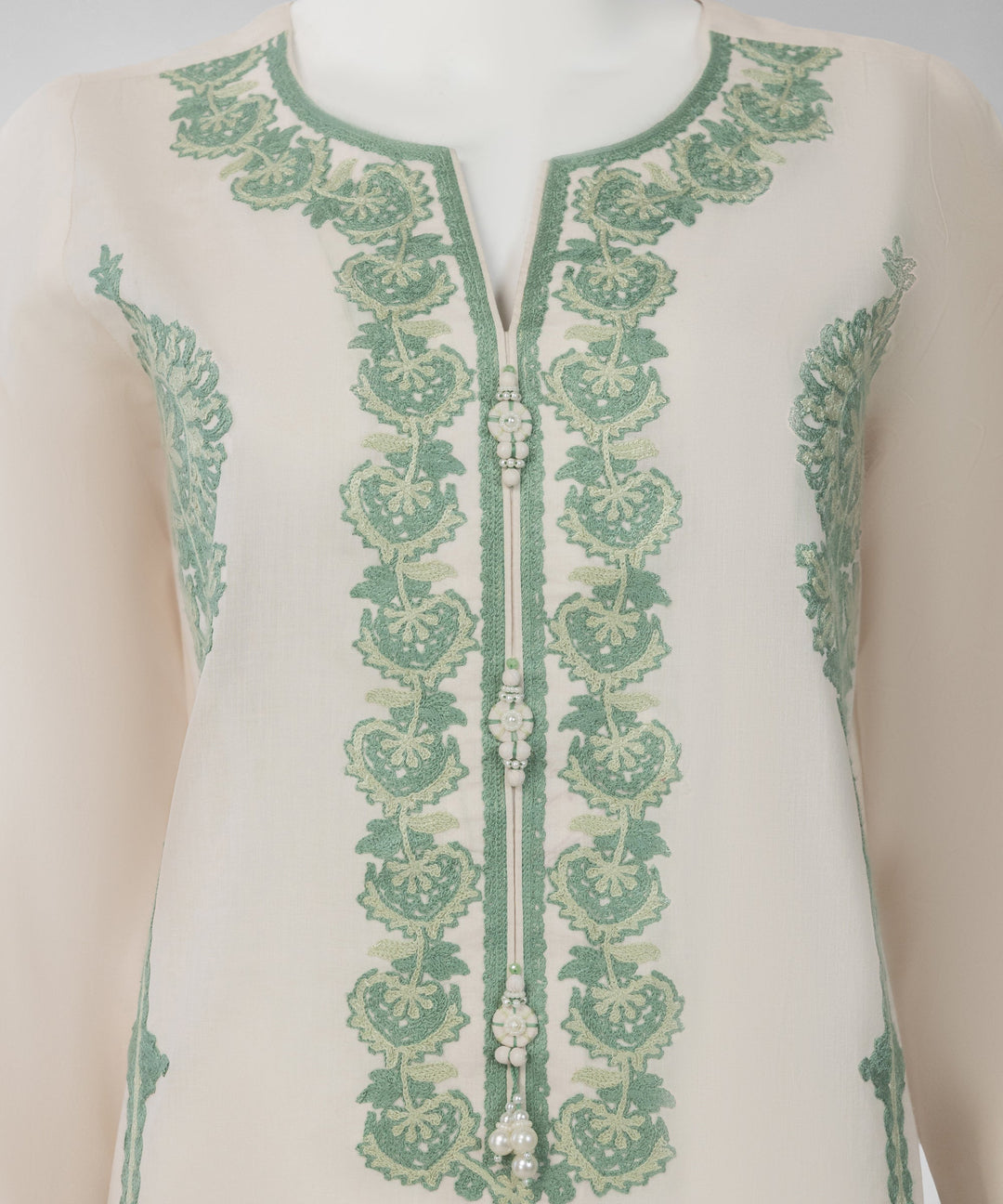 Lawn Off White Unstitched Suit - J. Junaid Jamshed