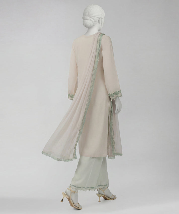 Lawn Off White Unstitched Suit - J. Junaid Jamshed