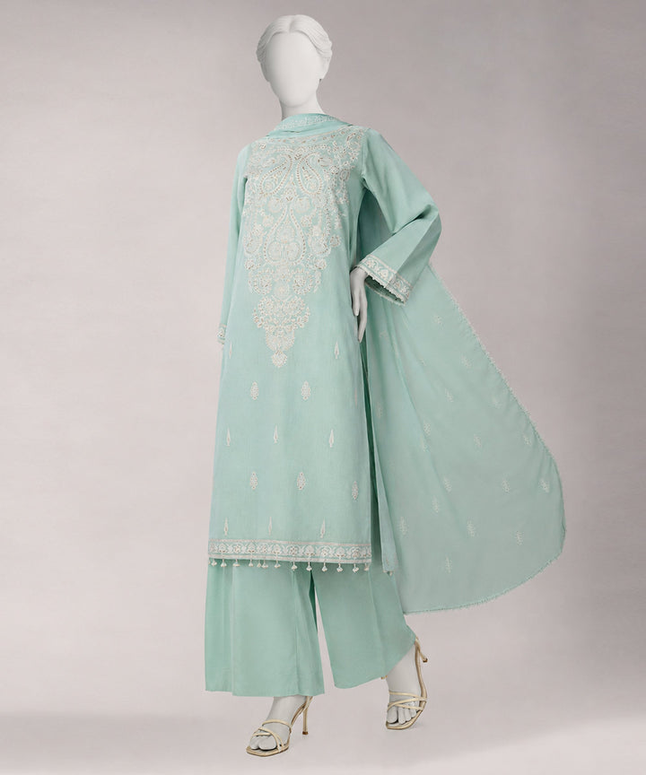 Lawn Sky Blue Unstitched Suit - J. Junaid Jamshed