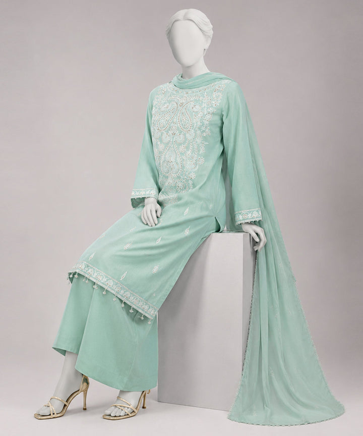 Lawn Sky Blue Unstitched Suit - J. Junaid Jamshed