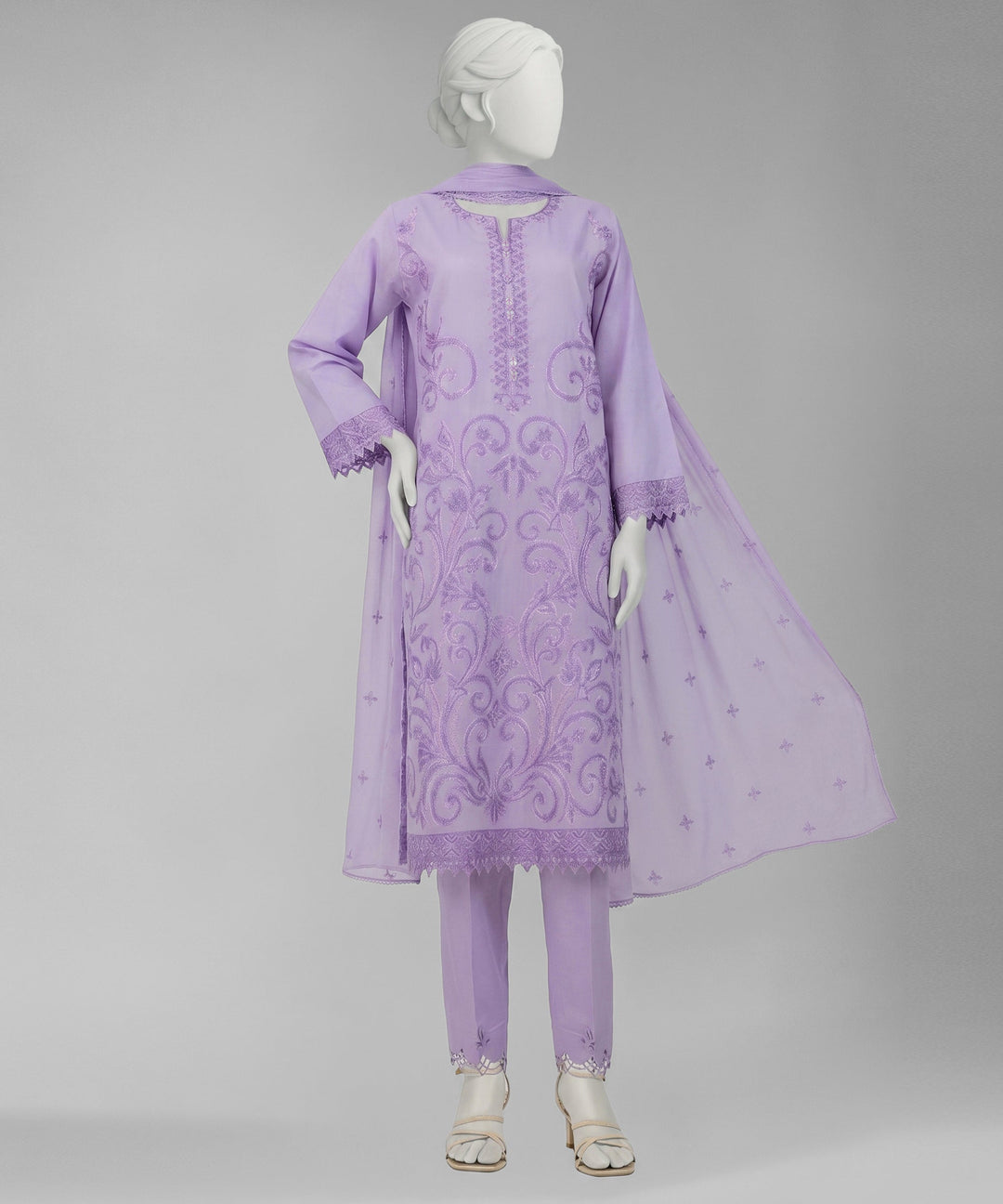 Lawn Lilac Unstitched Suit - J. Junaid Jamshed