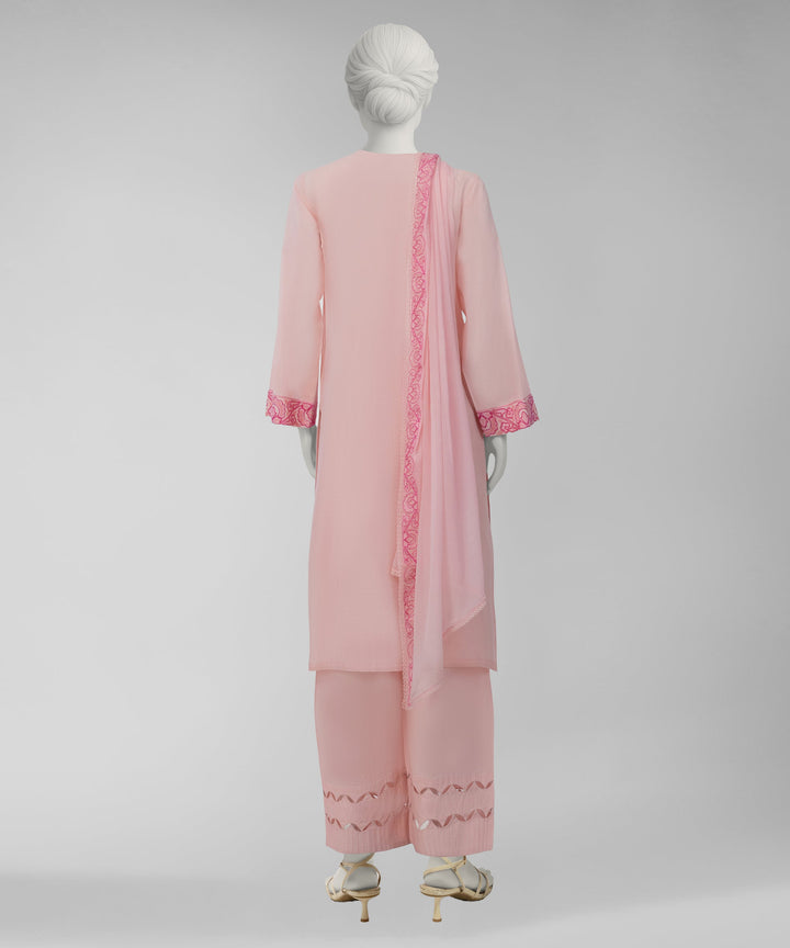 Lawn Pink Unstitched Suit - J. Junaid Jamshed