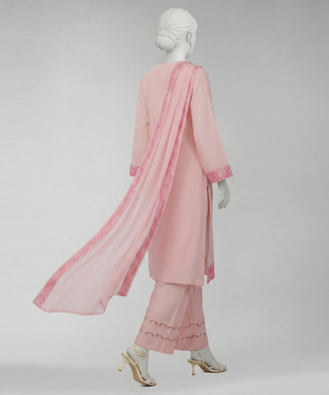 Lawn Pink Unstitched Suit - J. Junaid Jamshed