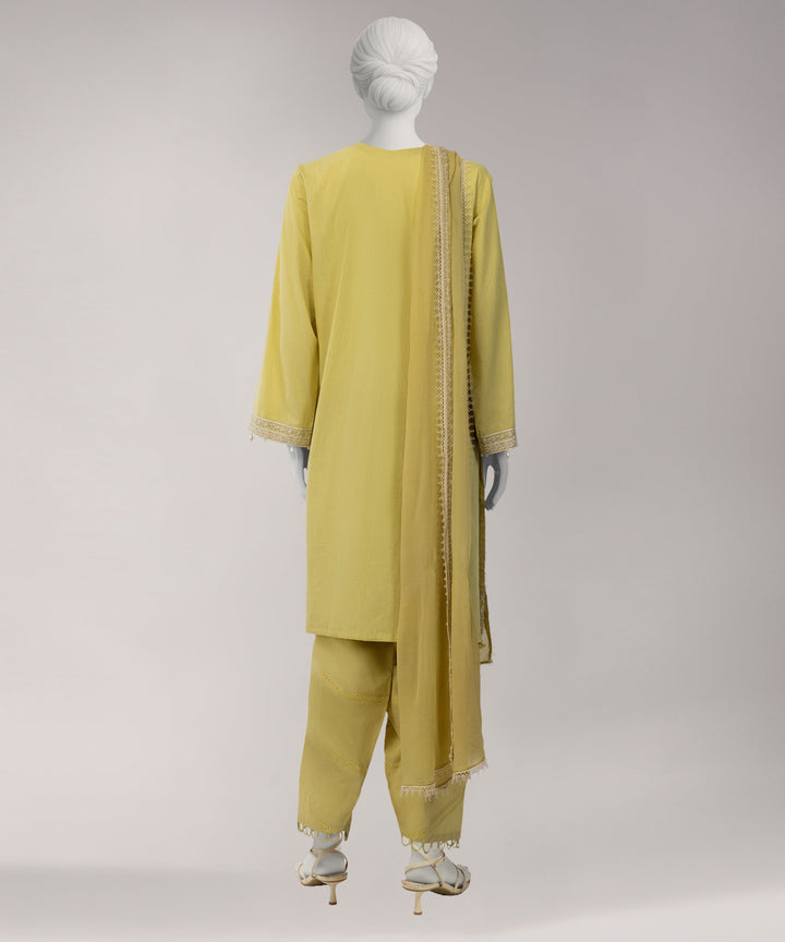 Lawn Yellow Unstitched Suit - J. Junaid Jamshed