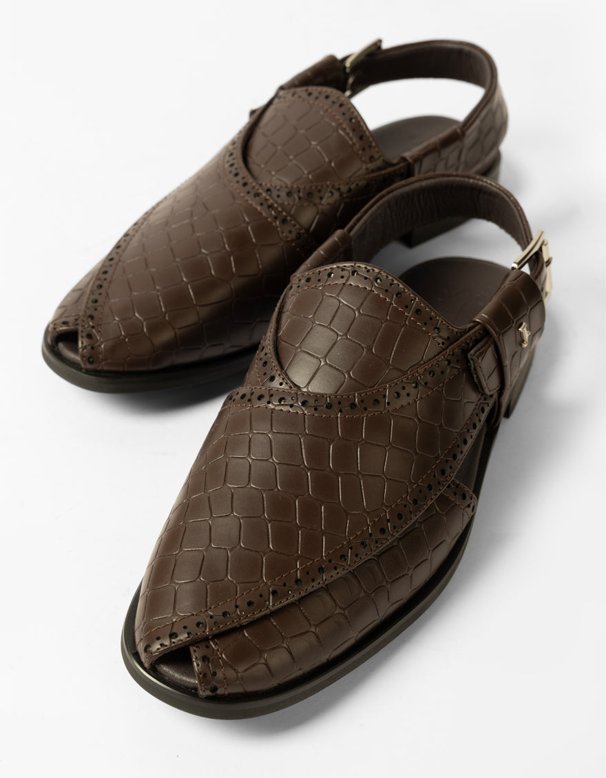 Brown Peshawari Chappal - J. Junaid Jamshed