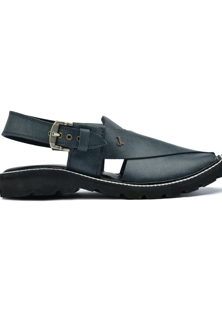 Plain Grey Peshawari Chappal - J. Junaid Jamshed