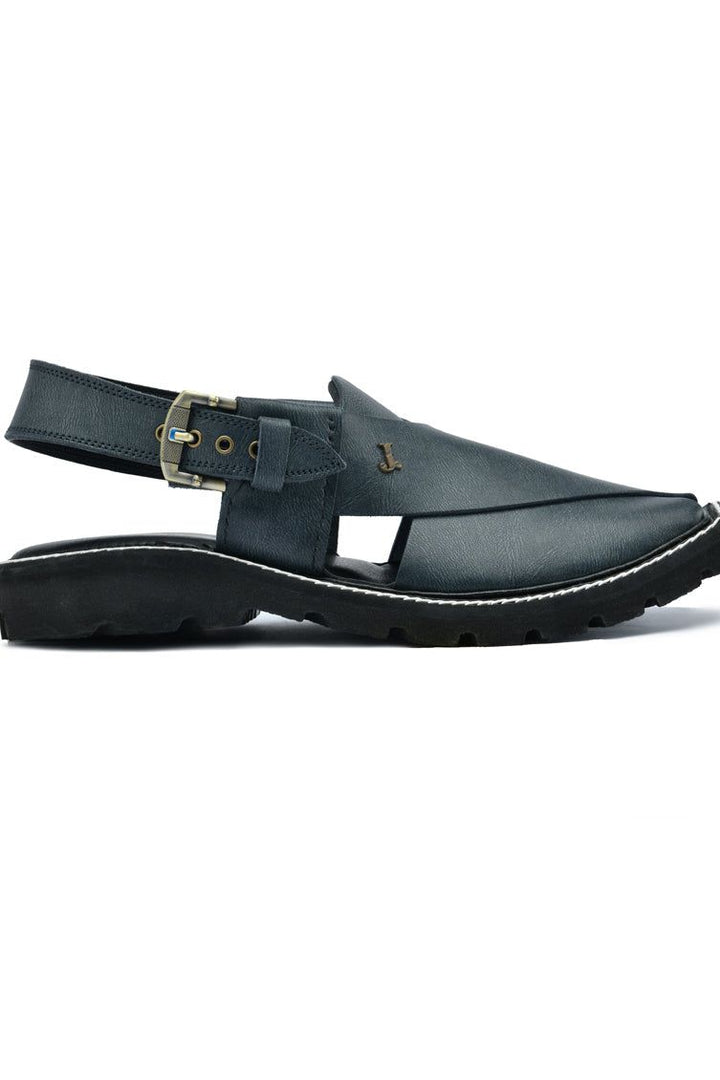 Plain Grey Peshawari Chappal - J. Junaid Jamshed