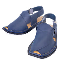 Plain Blue Peshawari Chappal - J. Junaid Jamshed