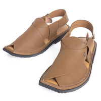 Plain Brown Peshawari Chappal - J. Junaid Jamshed