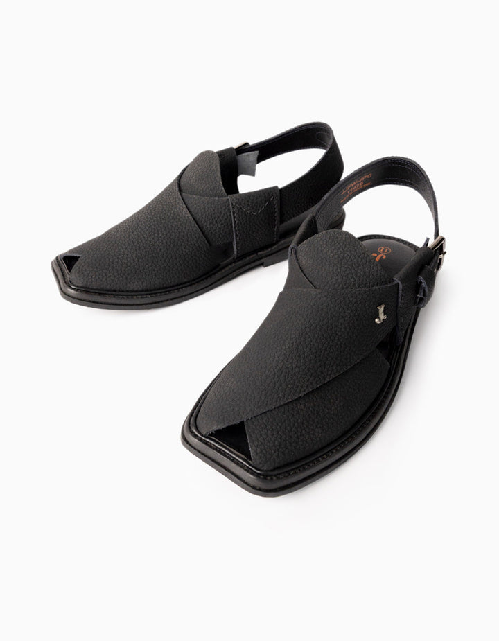 Black Peshawari Chappal - J. Junaid Jamshed