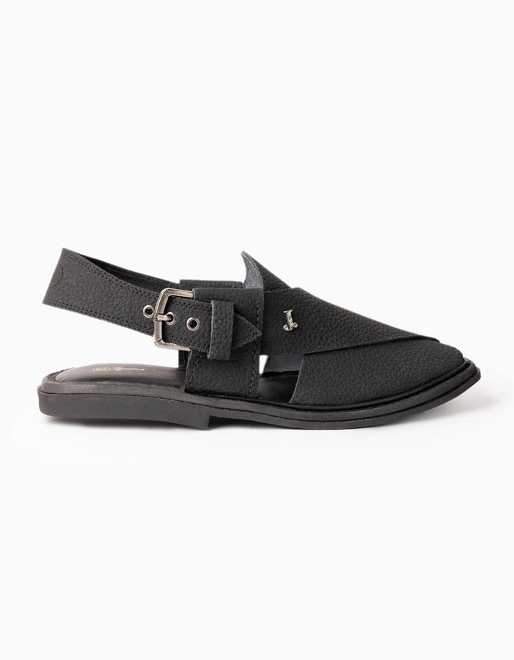 Black Peshawari Chappal - J. Junaid Jamshed
