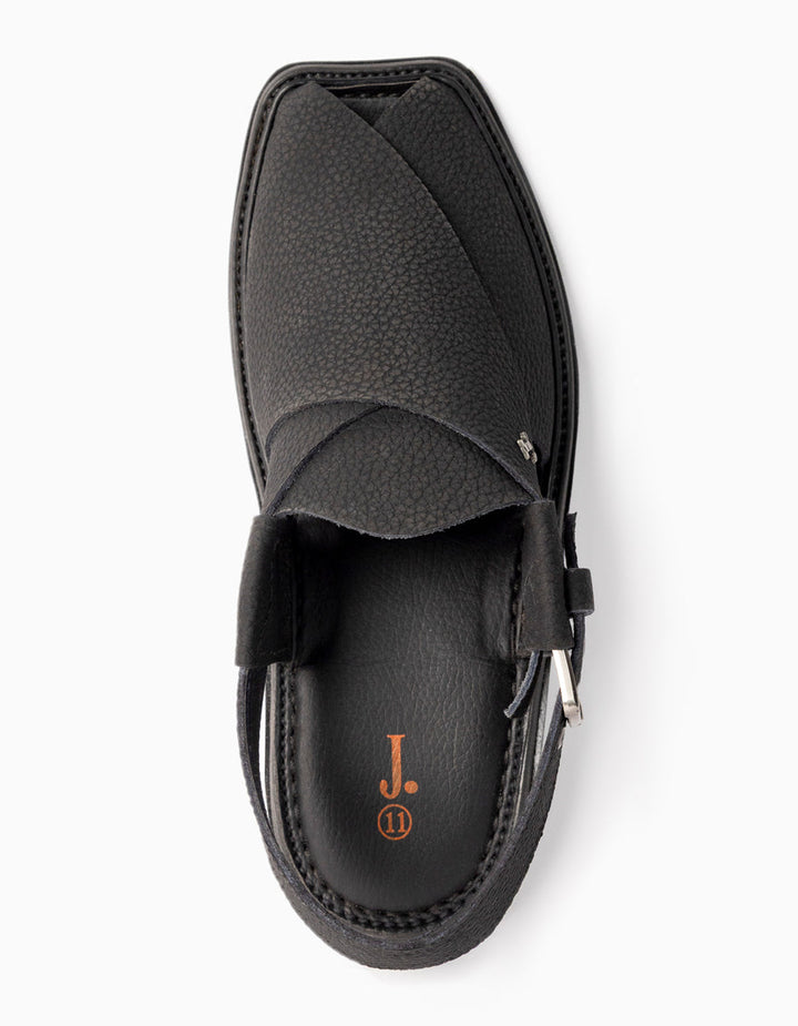 Black Peshawari Chappal - J. Junaid Jamshed
