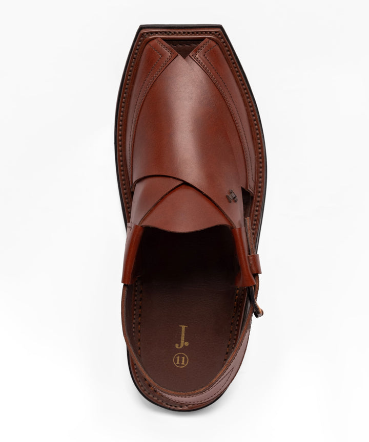 Red Peshawari Chappal - J. Junaid Jamshed