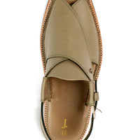 Plain Pistachio Green Peshawari Chappal - J. Junaid Jamshed