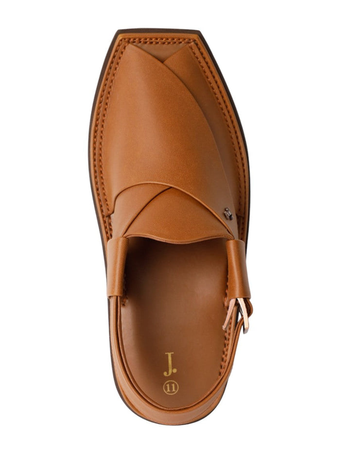 Plain Brown Peshawari Chappal - J. Junaid Jamshed