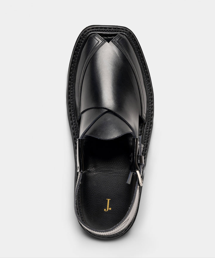Black Peshawari Chappal - J. Junaid Jamshed