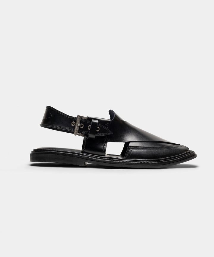Black Peshawari Chappal - J. Junaid Jamshed