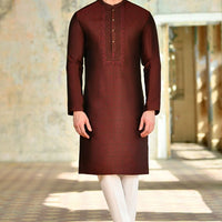 Polyester Red Special Kurta - J. Junaid Jamshed