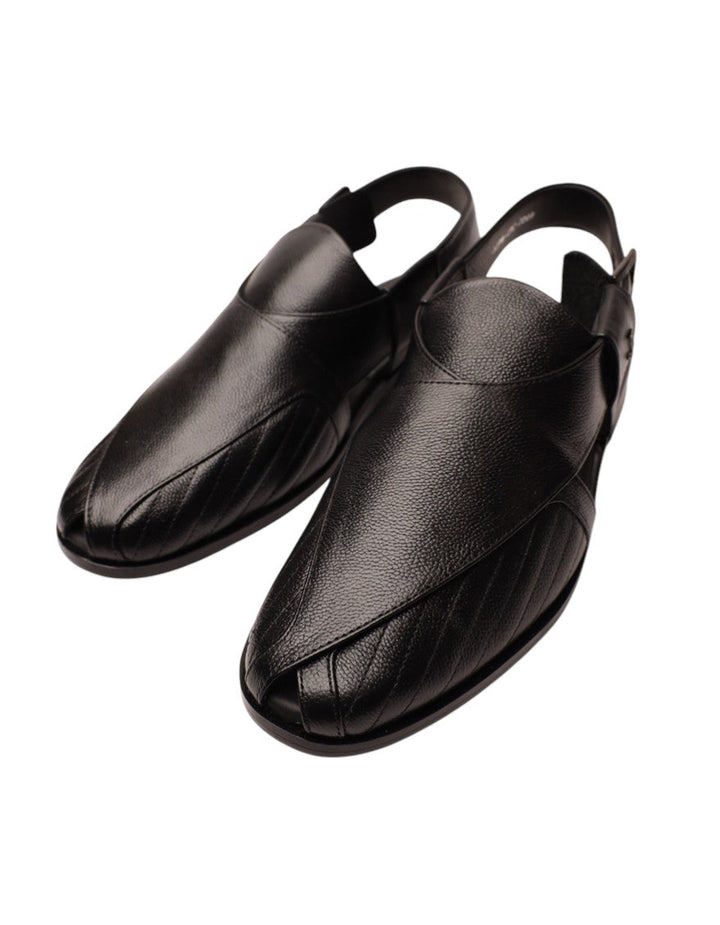 Black Peshawari Chappal - J. Junaid Jamshed