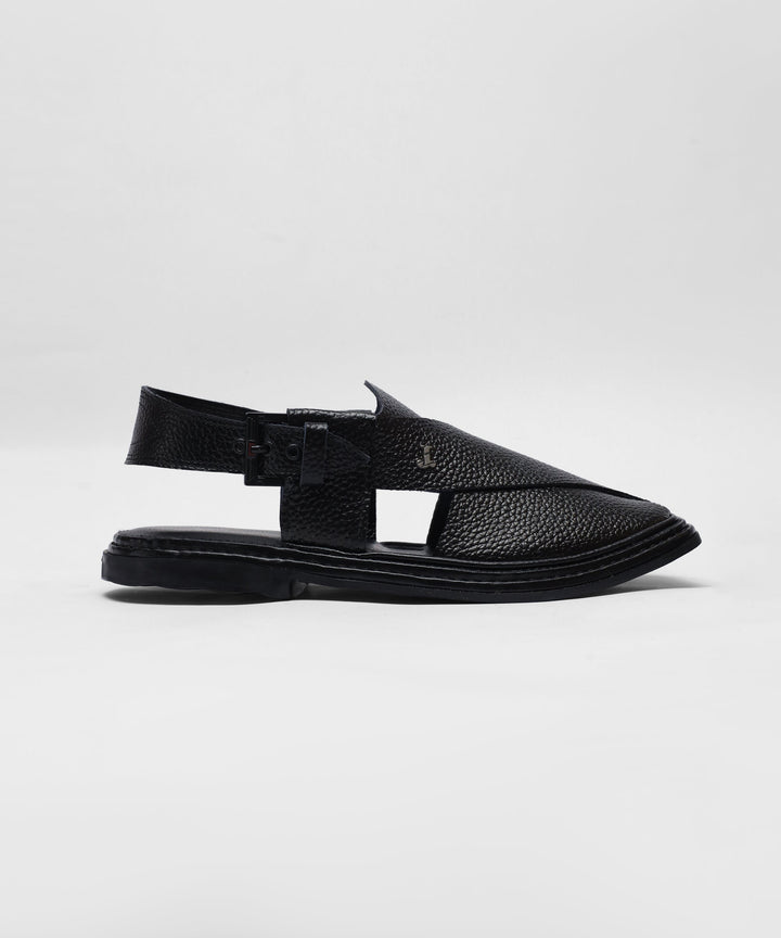 Black Peshawari Chappal - J. Junaid Jamshed