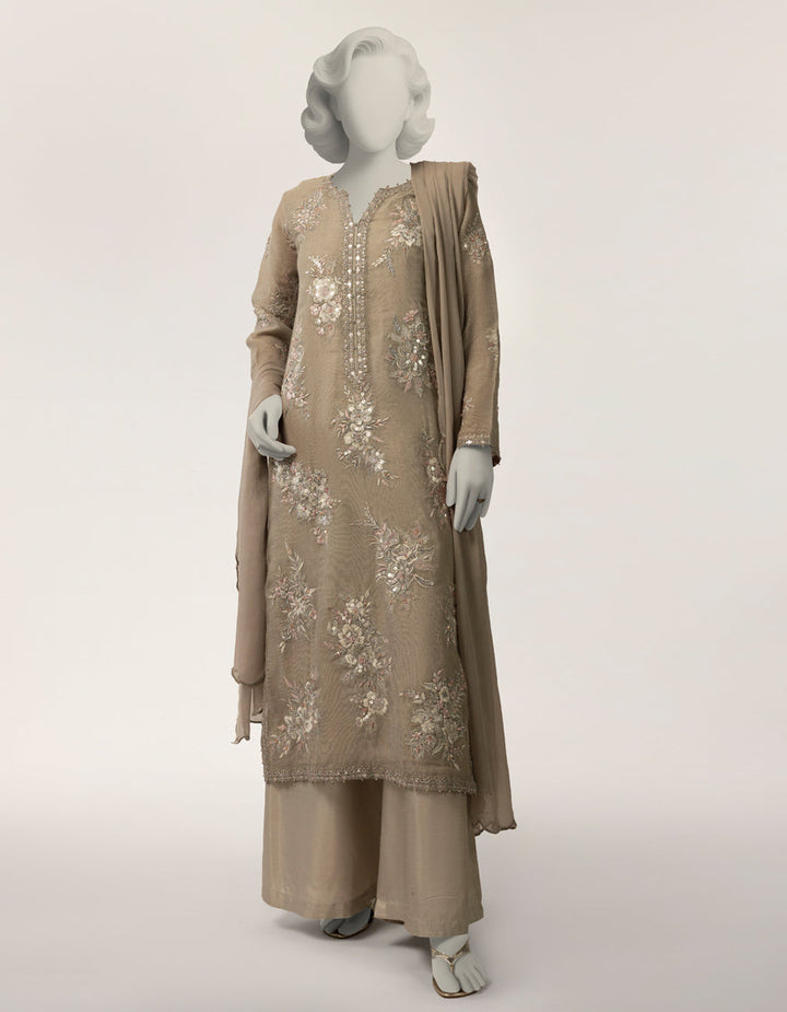 Khaddi Grey Stitched Suit - J. Junaid Jamshed