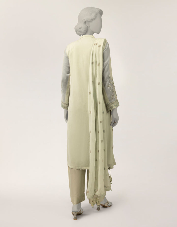 Impure Chiffon Blue Stitched Suit - J. Junaid Jamshed