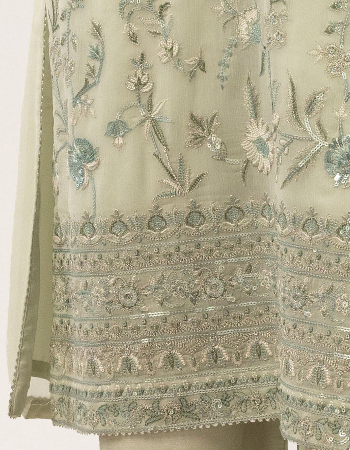 Impure Chiffon Blue Stitched Suit - J. Junaid Jamshed