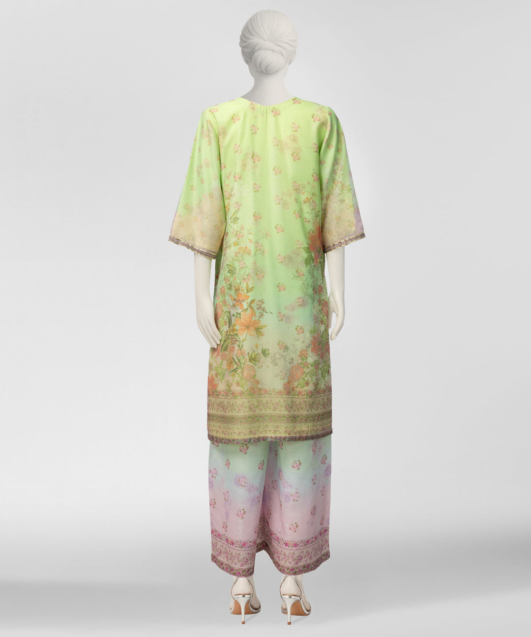 Cotton Net Multicolor Stitched Suit - J. Junaid Jamshed