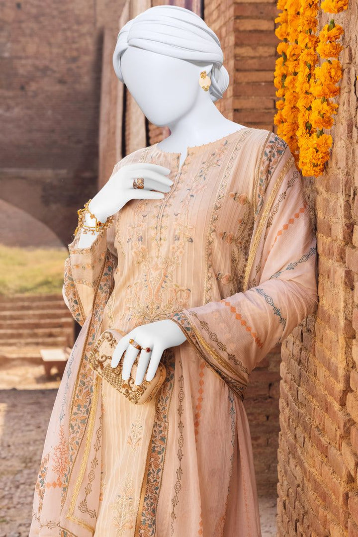 Organza Off White Stitched Suit - J. Junaid Jamshed