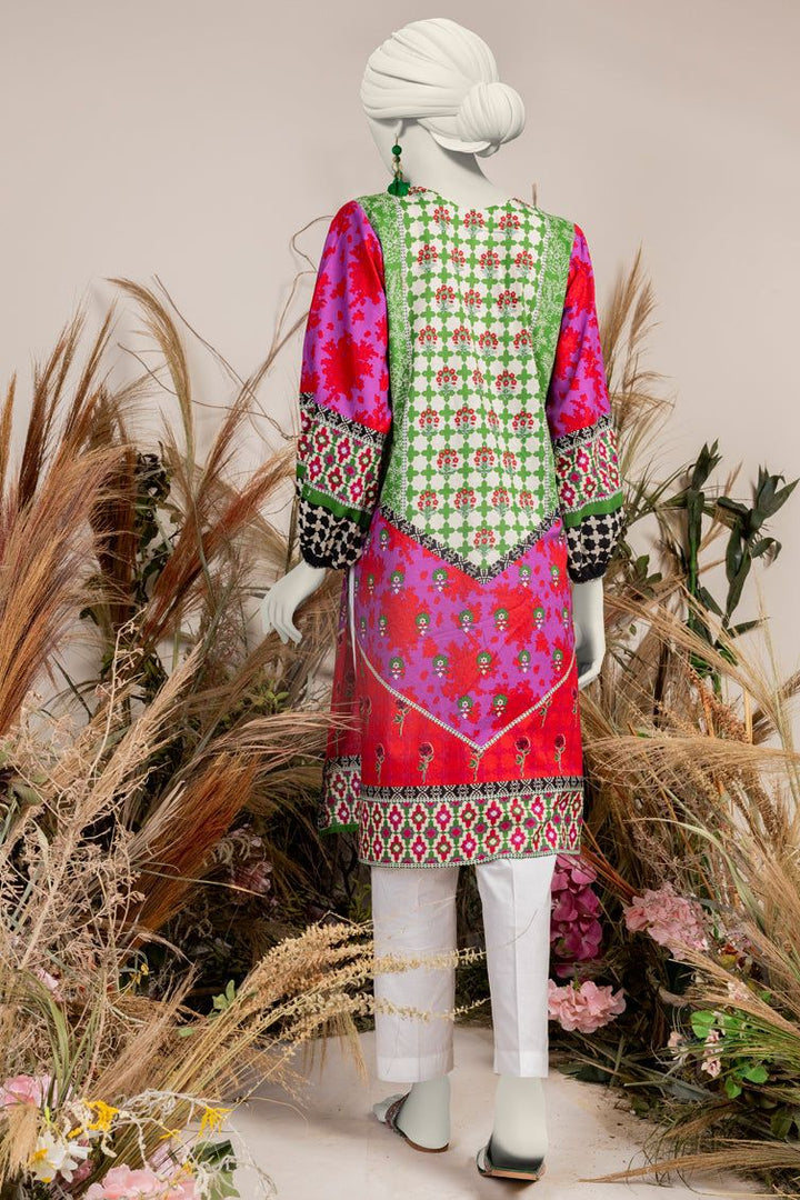 Printed Green Kurti - J. Junaid Jamshed