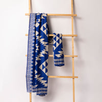 Jacquard Blue Shawl - J. Junaid Jamshed