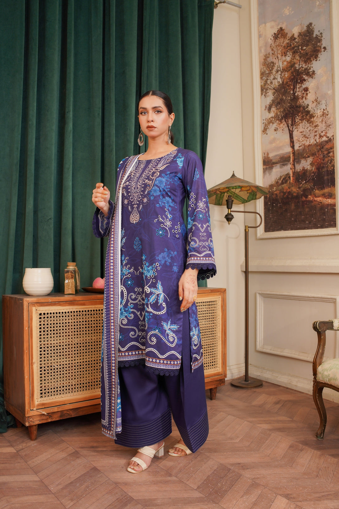 Celestial Indigo - Lala Mashaal Stitched