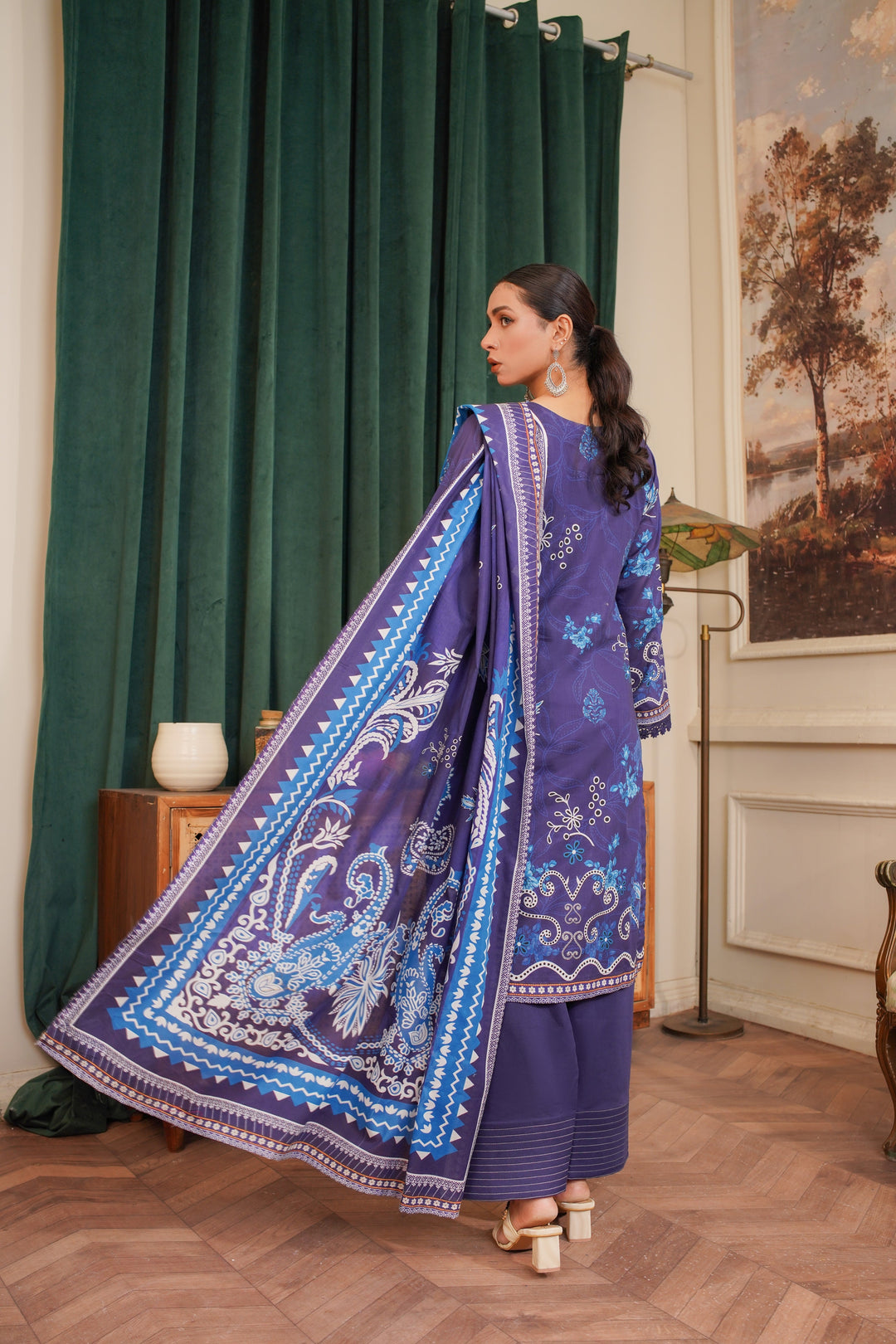 Celestial Indigo - Lala Mashaal Stitched
